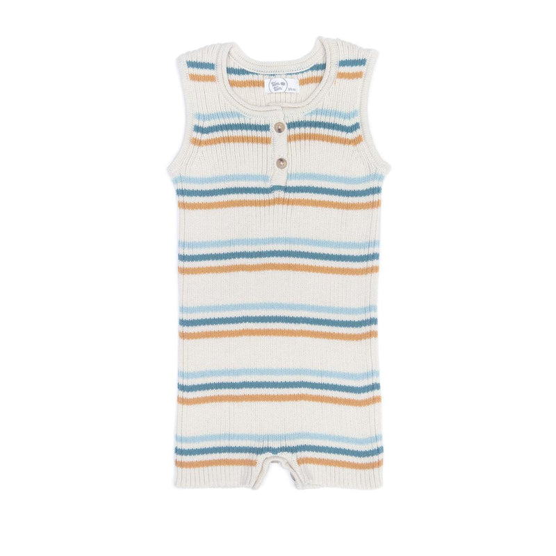 Cotton Knit Striped Romper