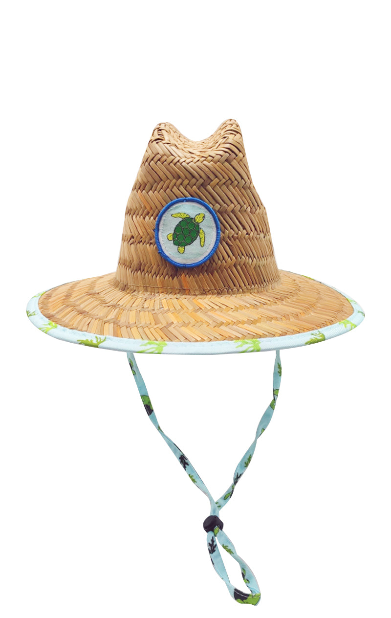 Lifeguard Straw Hat Redfish Leather Patch Hat, Beach Sun Hat