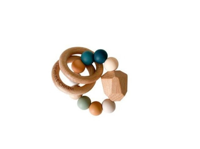 Multicolor Silicone + Wood Teether