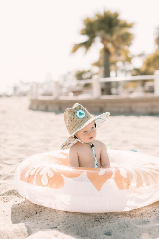 Baby Straw Hat Baby Infant 48cm Lifeguard Hat Straw Beach Cap