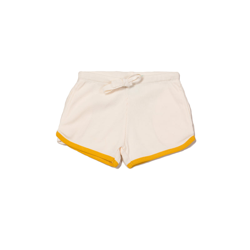 Cream Rib Essential Shorts